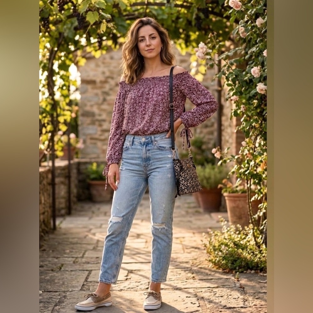 Abercrombie and Fitch Floral Off-Shoulder Crop Top NWT